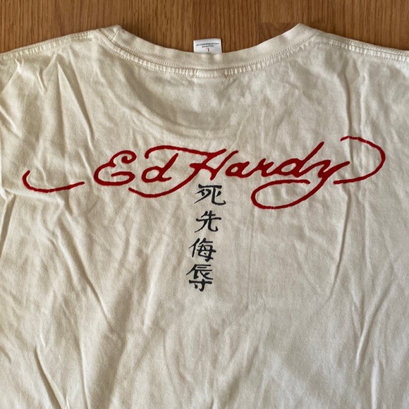 ❤️ Ed Hardy by Christian Audigier Dragon Logo Tee Size Large - Picture 10 of 10